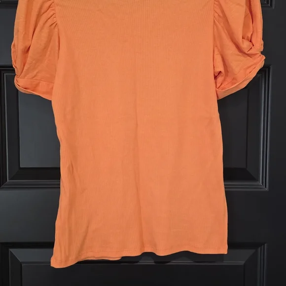 Vince Camuto Orange Puff-Sleeve Short Sleeve Tee - Picture 4 of 4